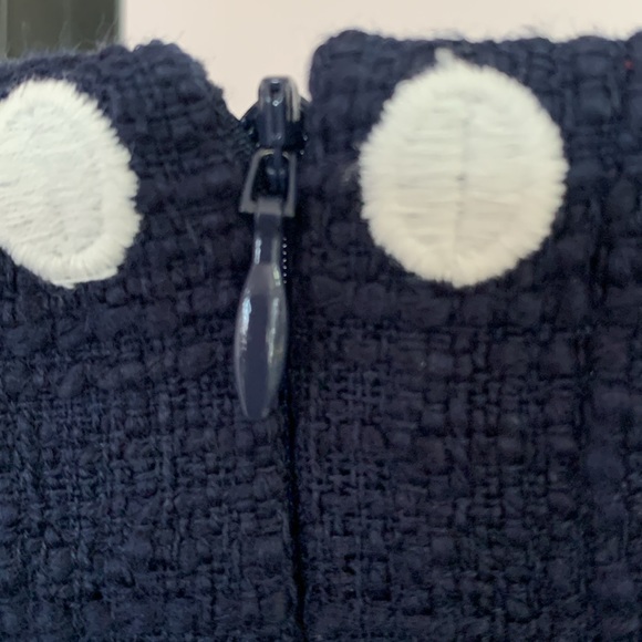 J.Crew size 14 t NAVY BLUE WHITE polkadot - Picture 8 of 9